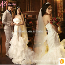 Luminous Backless Lace Trumpet Plus Size Modelos de vestidos de casamento